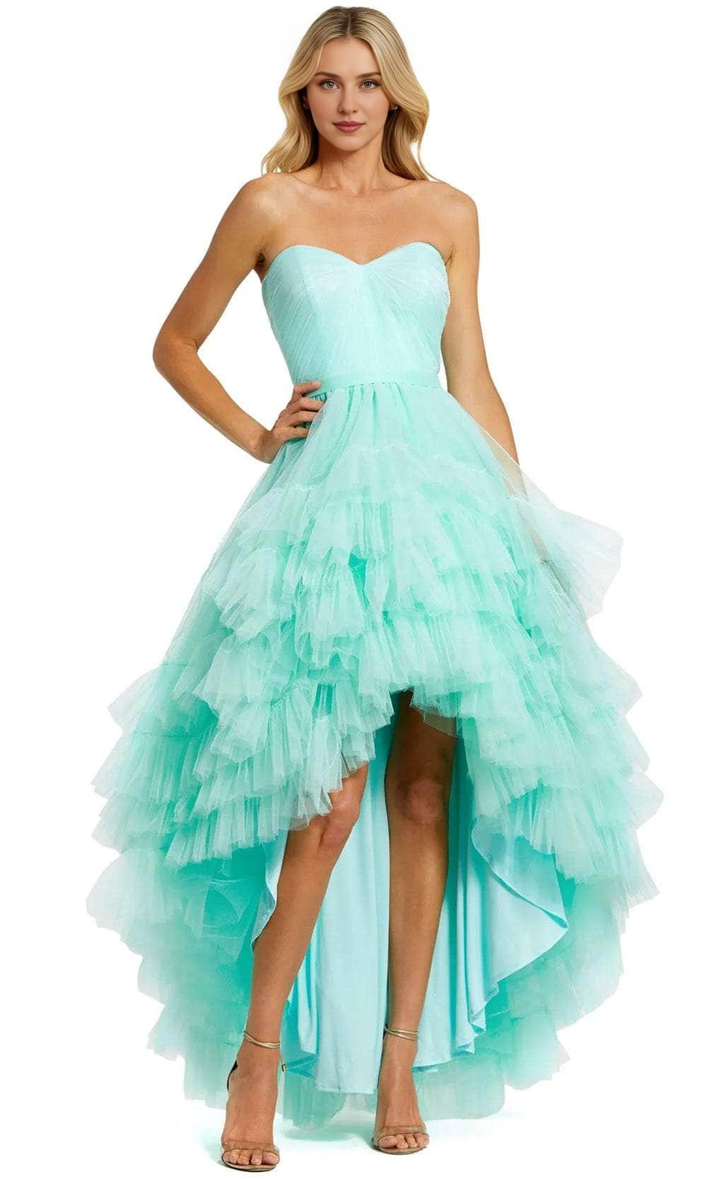 Gowns Evening Dresses/ A-Line Sweetheart Strapless High Low Hem Tiered Prom Dress/ Evening Dresses/ Formal Women's Dresses/ Prom Dress Shops